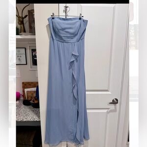 Birdie Grey Bridesmaid Dress in Dusty Blue Size Large